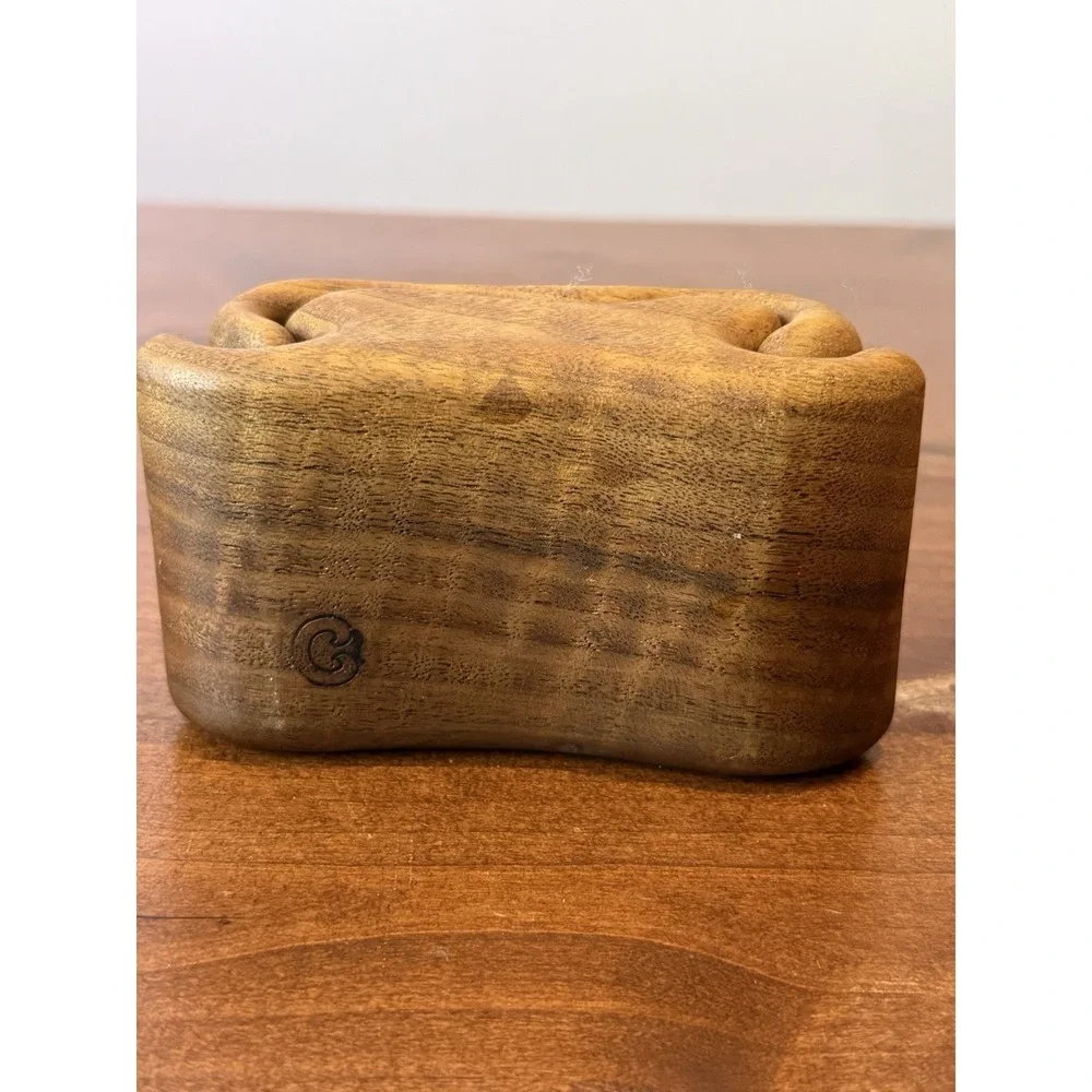 Vintage MCM Fred & Marilyn Buss Sculptural Wood Trinket Box Walnut Mushroom 5